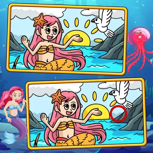 Mermaids Spot Differences